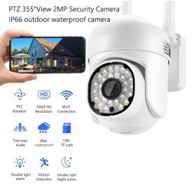 Security Cameras Outdoor - 1080P Color Night Vision Wireless WiFi Home Video Surveillance Pan & Tilt 360Â¬âˆž View; Auto Tracking Smart Alerts; 2-Way Aud