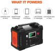 200W Portable Power Station, FlashFish 40800mAh Solar Generator with 110V AC Outlet/2 DC Ports/3 USB Ports, Backup Battery Pack Power Supply for CPAP