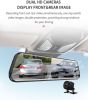 11.66" 2K QHD Mirror Dash Cam with 64G SD Card;  2.5d arc Touch Glass;  Waterproof Backup Rear View Mirror Camera;  Front and Rear Dual Driving Record