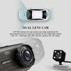 GT100 Dash Cam 4" IPS Dual Lens Car Camera Front+Rear Backup DVR FHD 1080P 170 Degree Recorder Rearview Night Vision Registrator built in 32GB