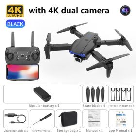 new K3 drone 4K HD dual camera foldable height keeps drone WiFi FPV 1080p real-time transmission RC Quadcopter toy PK sg906 pro (Color: black dual camera, Ships From: China)